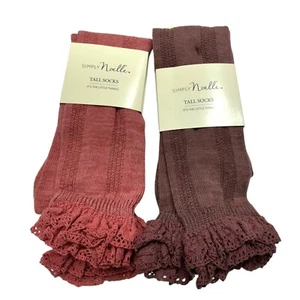 2er Pack Neu Simply Noelle Tall Rüschensocken Overknee (Overknee) Stiefel - Bild 1 von 5