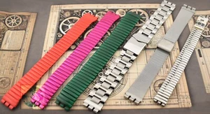 Cinturino per Orologio Swatch Elastico Verde Rosso Perla in Acciaio 12/ 17mm - Foto 1 di 18