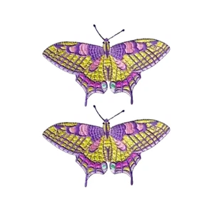 Large Pastel Swallowtail Butterfly (2 Pack) Iron On Patch - Picture 1 of 4