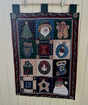 Vtg Vicki Howard Heartland Holiday Christmas Woven Tapestry Wall Hanging Decor - Image 1 of 4