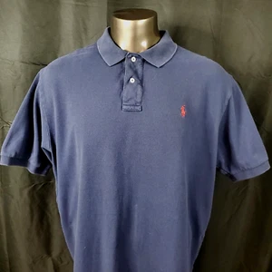 Polo by Ralph Lauren Poloshirt Herren Gr. 2XL blau mit rotem Pony Freizeit Kurzarm - Bild 1 von 6