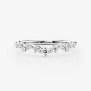 Rundschliff Diamant Verlobungsband Lab Created 0,20 Kt 18K Weißgold 1,5 mm - Bild 1 von 9