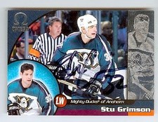 Stu Grimson autographed hockey card (Anaheim Mighty Ducks) 1999 Pacific Omega #2