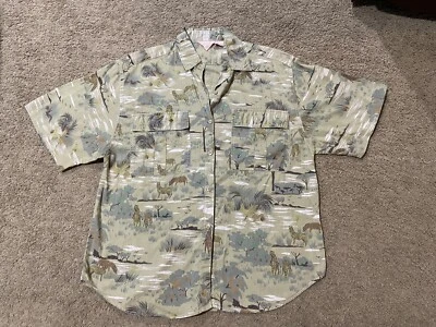 Vintage Biz Tango Short Sleeve Button Down Shirt Cotton Safari India Men’s Sz M - Image 1 of 4