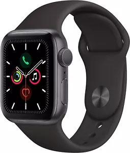 Apple Series 5 Space Black 44mm Titanium Watch GPS + New Silicone Band MWQR2LL/A - Picture 1 of 11