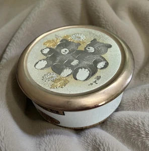 Vintage Art Of Chokin 24k Goldrand Schmuckschatulle, Teddybären, 4" Durchmesser - Bild 1 von 7