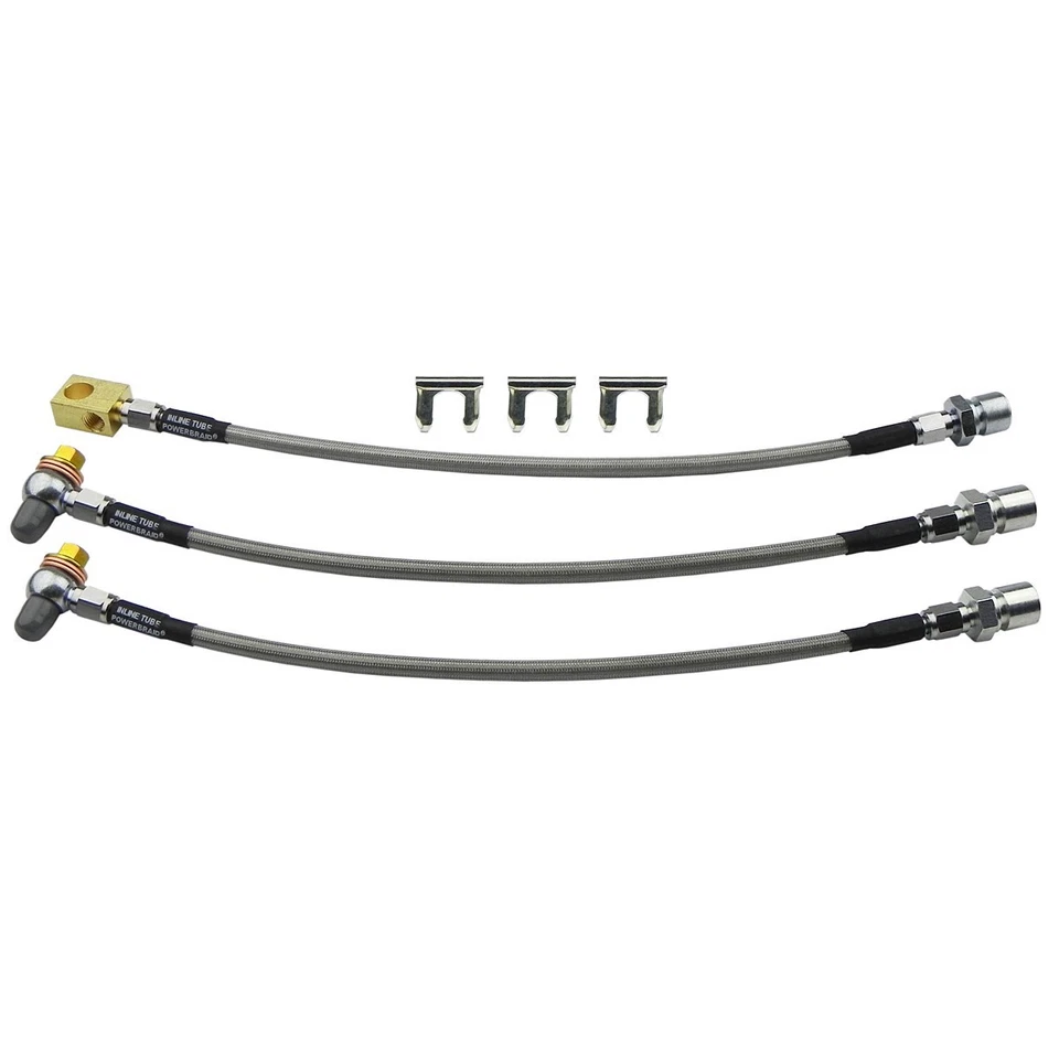 Kit de manguera de freno trenzado de acero inoxidable freno de disco Chevrolet Impala Caprice 1977-91 3 piezas Foto 1 de 4