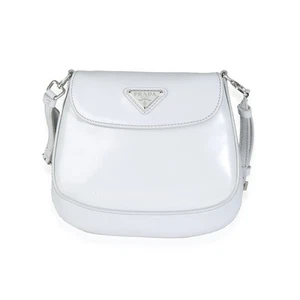 Prada Cornflower Brushed Leather Mini Cleo Women Grey One Size - Picture 1 of 5