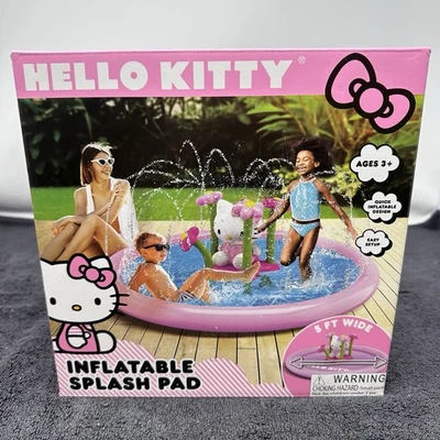 全新 Hello Kitty 充气飞溅垫 5 英尺 宽 — 第 1/4 张图片