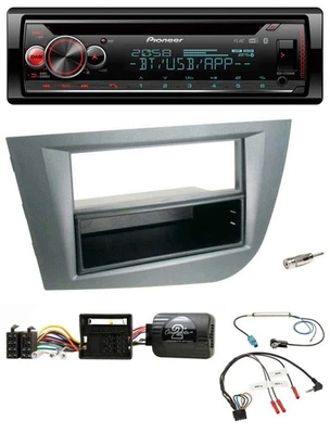 Pioneer Lenkrad DAB CD Bluetooth USB Autoradio für Seat Leon 2005-2010 dunkelgra - Bild 1 von 4