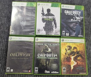 XBox 360 Video Game Lot Of 6 Includes Resident Evil 5, Call Of Duty, Oblivion - Picture 1 of 12