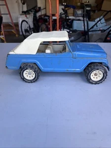Vintage Tonka Blue Jeepster Jeep 13" With Hitch 1970s Rare - Picture 1 of 13