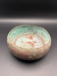 Antique copper or brass bowl patinated finish 4.5x2.25 - Picture 1 of 4