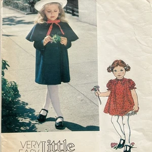 Vintage Very Easy Little Vogue Sewing Pattern 2090 Girls Dress Slip & Coat Sz 4 - Picture 1 of 6