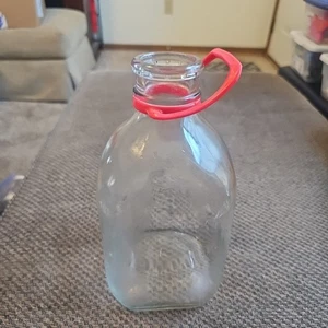 1/2 gallon glass milk jug with Handle. 9x4.5" - Picture 1 of 11