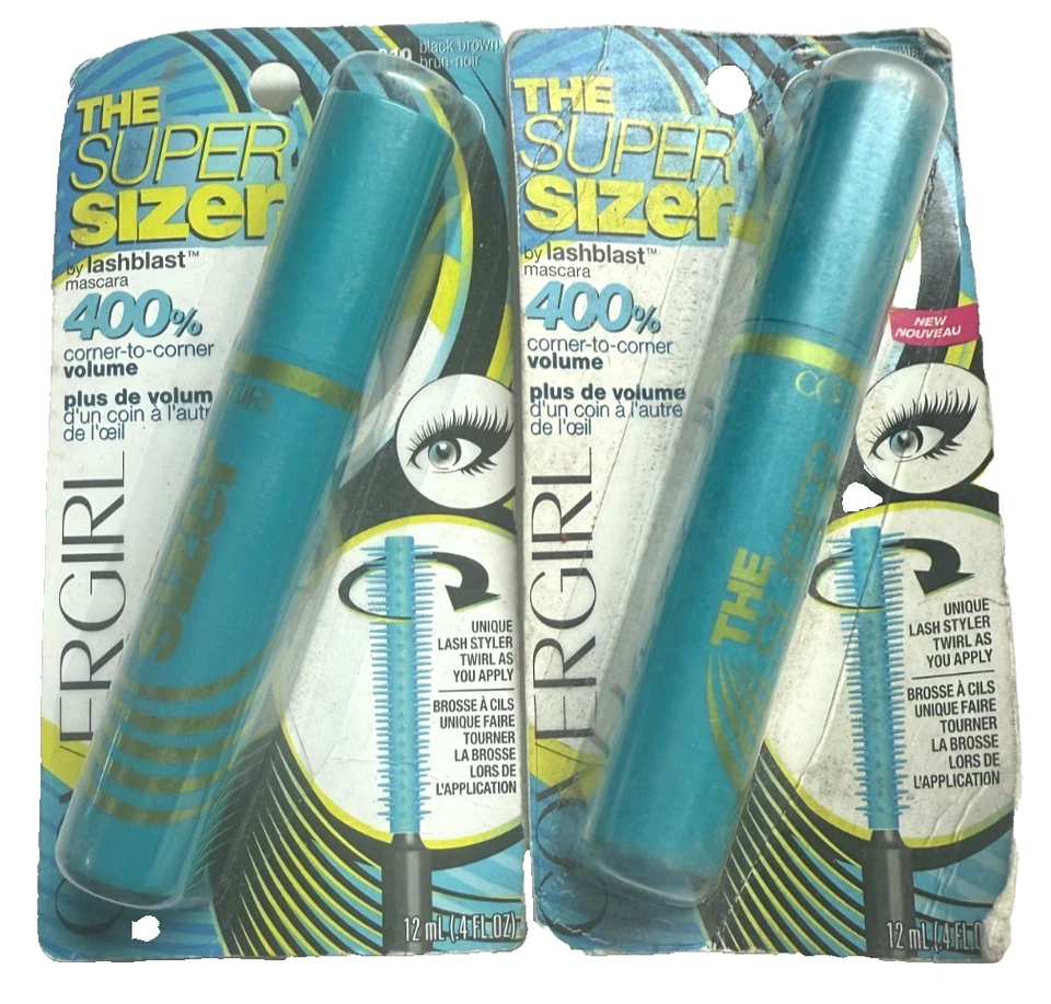 2 COVERGIRL The Super Sizer Mascara Black Brown 810