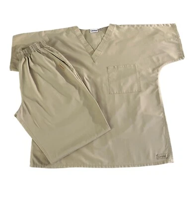 Landau conjunto exfoliante bronceado cuello en V superior cintura elástica inferior talla mediana. Foto 1 de 4