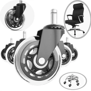 5PCS Rollerblade Office Desk Chair Wheels Replacement Rolling Caster Grip Ring - Picture 1 of 14