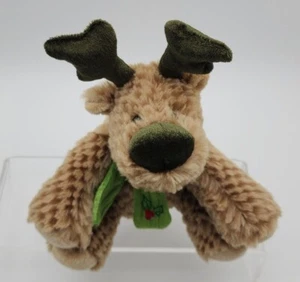 Bufanda verde goteada de felpa Walmart reno de Navidad bronceado 7" astas verdes - Imagen 1 de 6