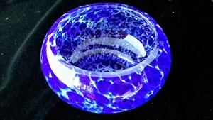 MULUTY, France, 1900-1920s, Cobalt Blue Art Glass, Spatter Bowl, Art Deco, RARE - Picture 1 of 6