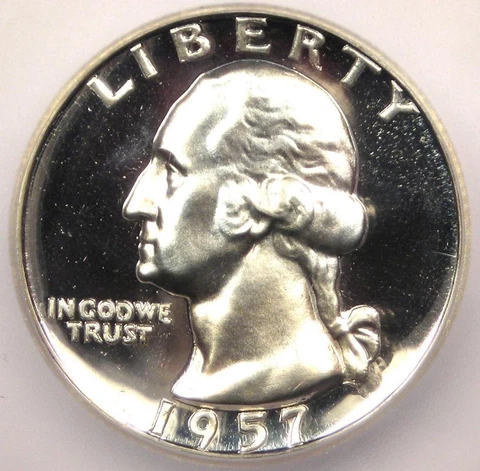 1957 Proof Washington Quarter 25C - ICG PR70 Cameo (PF70) - Rare Top Grade! Cover