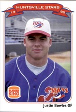 1998 Huntsville Stars Team Issue #19 Justin Bowles Freeport Texas Baseball Card