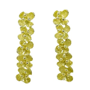 AK Collection Flower 750 Yellow Gold Stud Earrings 2.6g - Picture 1 of 8