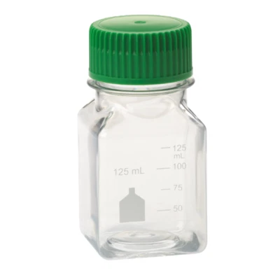 CELLTREAT 125mL Media Bottle, Square, PET 24/Case, Sterile, #229786