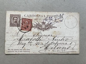 C) Intero postale C5 + 2c DLR TO Campione Senza Valore mill 85 Pinerolo 1885 - Foto 1 di 2