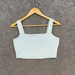 Bardot Womens Crop Top Size M Medium Blue Square Neck Tank 20508 - Picture 1 of 10