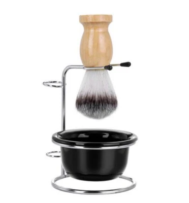Cepillo de afeitar de 3 piezas + soporte de seguridad + juego de tazones para tazas Foto 1 de 4