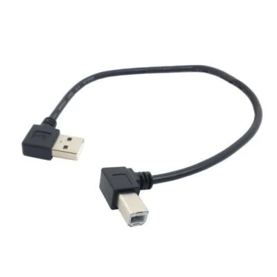 Left Angled USB 2.0 A Male to B Male Angled 90 Degree Printer Cable 50cm 100cm - Image 1 of 4