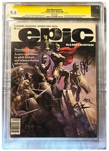 EPIC ILLUSTRATED #1 CGC 9.4 ✨Rare Signed Roy Thomas Jim Starlin✨ Michael Golden - Picture 1 of 2