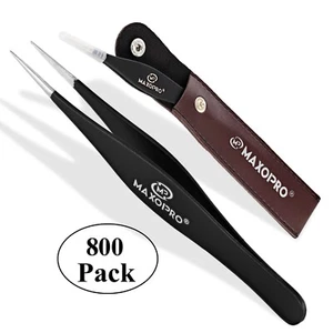 Pack of 800 Professional Sharp Tweezers Pointed Tip | Stainless Steel, Fine Tip - Picture 1 of 7