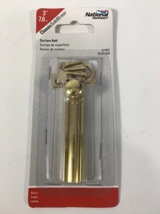 NATIONAL Gallery Series 3" Solid Brass Surface Bolt - N197-970 - New in Package - Picture 1 of 4