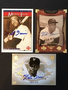 (3) MONTE IRVIN ~ Upper Deck Signed Autographs ~ SF Giants ~ HOF ‘73 (d. 2016) - Picture 1 of 8