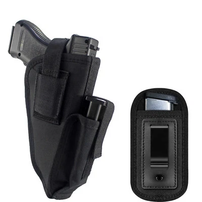 Tactical Molle Single Magazine Pouch with Right/left Hand OWB Pistol Gun Holster - Image 1 of 4