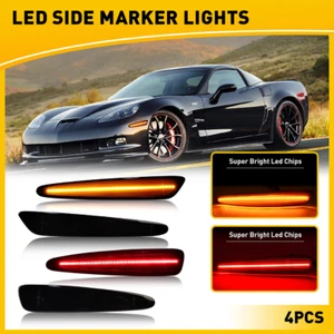 4x LED Front & Rear Side Marker Turn Signal Lights For Chevy Corvette C6 05-13 - Picture 1 of 7