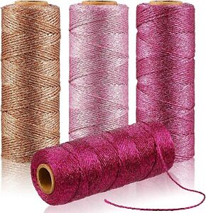 Pink Valentine Metallic Bakers Twine 110 Yards Decorative Wrapping