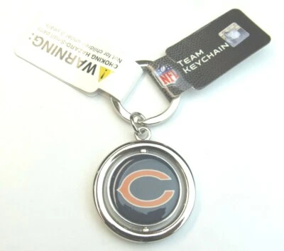 NFL Chicago Bears Spinning Logo Key Ring Keychain Forever Collectibles - Image 1 of 3
