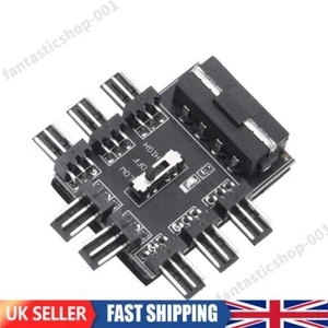 1 to 8 Computer Case Fan Hub Cooling Speed Controller 12V Power Supply Cooler - Afbeelding 1 van 3