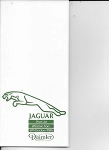 JAGUAR DAIMLER Price List for the 1987 model year - date October 1986 - MINT - Picture 1 of 4