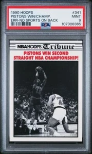 Detroit Wins Series In 5-1990-91 NBA Hoops Tribune #341 Error No Sports PSA 9 - Picture 1 of 3