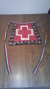 vintage W.W. 1 era apron Red Cross flag plus red, white & blue apron tie Z103 - Picture 1 of 14