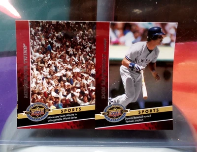 Cubierta superior retrospectiva 20ª hoja sin cortar Don Mattingly Twins Win Series 2009 Foto 1 de 4