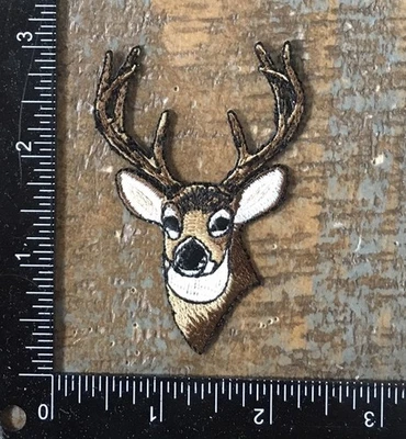 Vintage BUCK Deer Head Wildlife Hunting Game Trophy Animal Hunter Iron-On Patch - Image 1 of 2