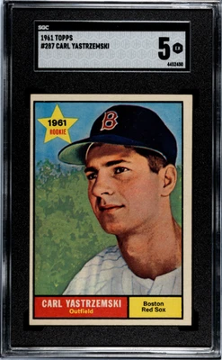 1961 Topps Carl Yastrzemski SGC 5 EX #287 Baseball Card - Image 1 of 2