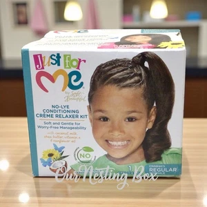 Just For Me No-Lye Conditioning Créme Relaxer Kit, Curly, Child Soft & Beautiful - Picture 1 of 3