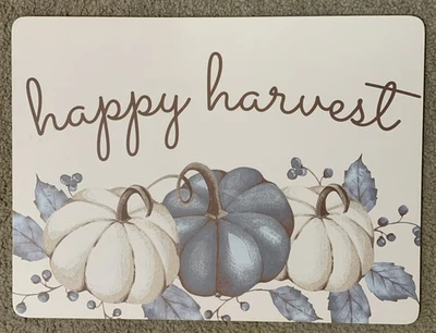 Juego de 4 manteles individuales Happy Harvest otoño corcho trasero calabazas de otoño ¡nunca usados! Foto 1 de 4