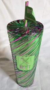 Starbucks Wicked 24oz vaso frío rosa y verde remolino vaso nuevo - Imagen 1 de 4